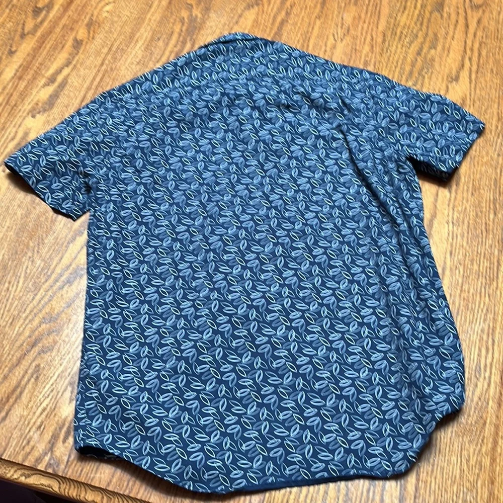 Michael‎ Kors Navy Short Sleeve Leaf Print Shirt